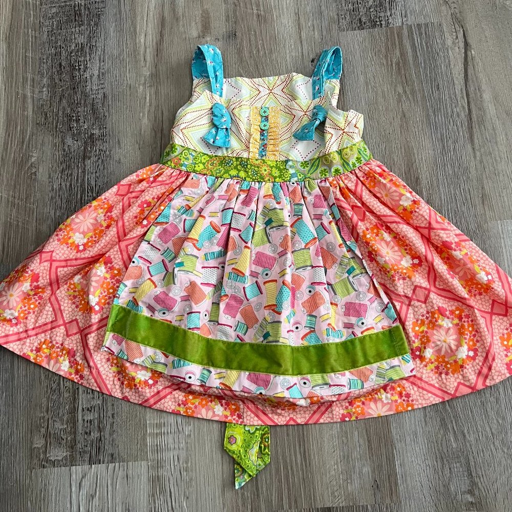 Matilda Jane Platinum Dress Size 6 Sewing Themed NEW without tags